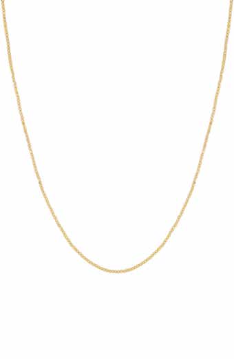 14k Gold Beaded Chain Necklace