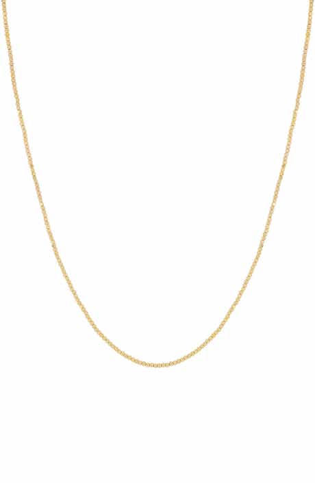 14k Gold Beaded Chain Necklace