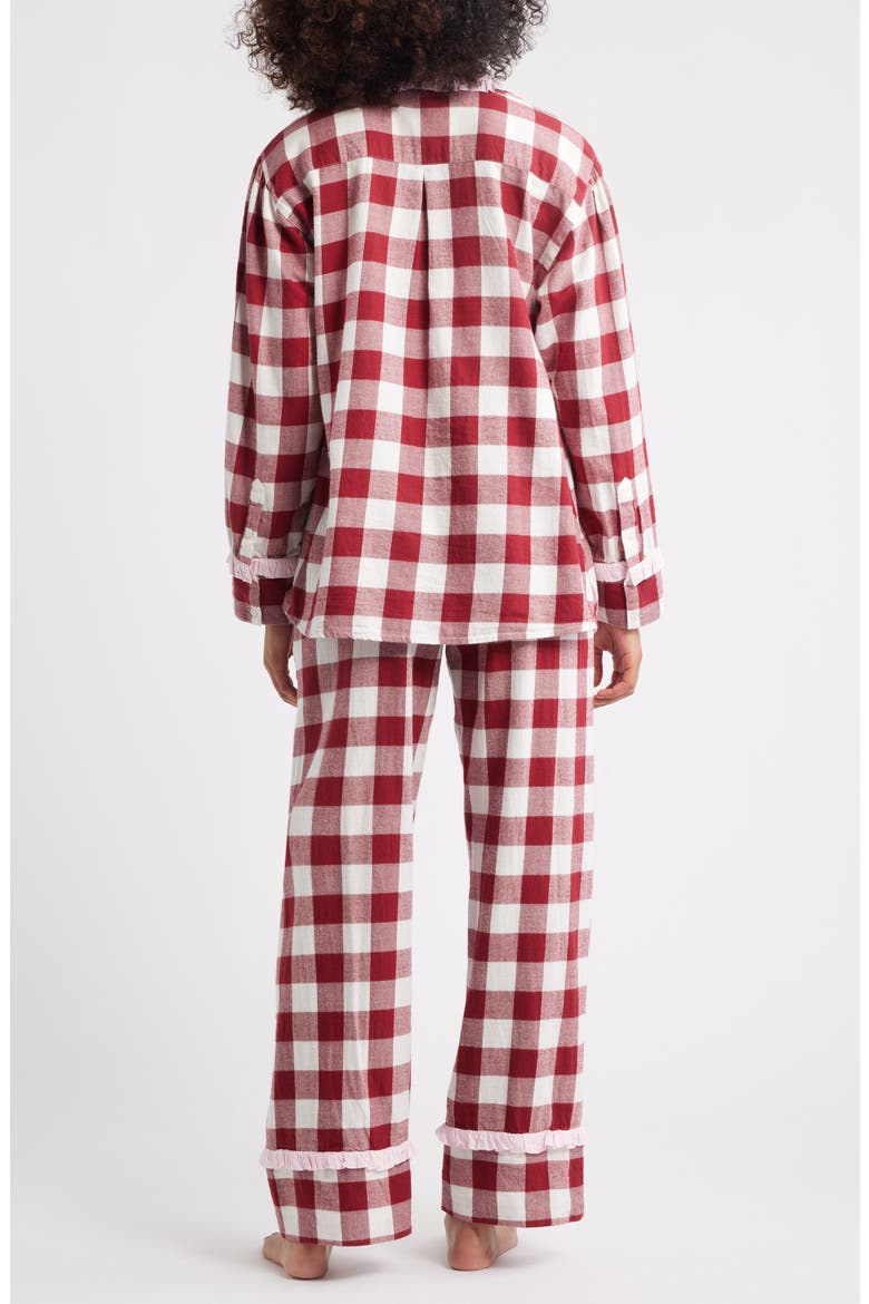 Antonella Gingham Organic Cotton Pajamas, Alternate, color, PINK