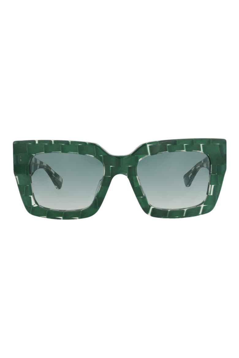 52mm Gradient Square Sunglasses, Main, color, GREEN GREEN GREEN
