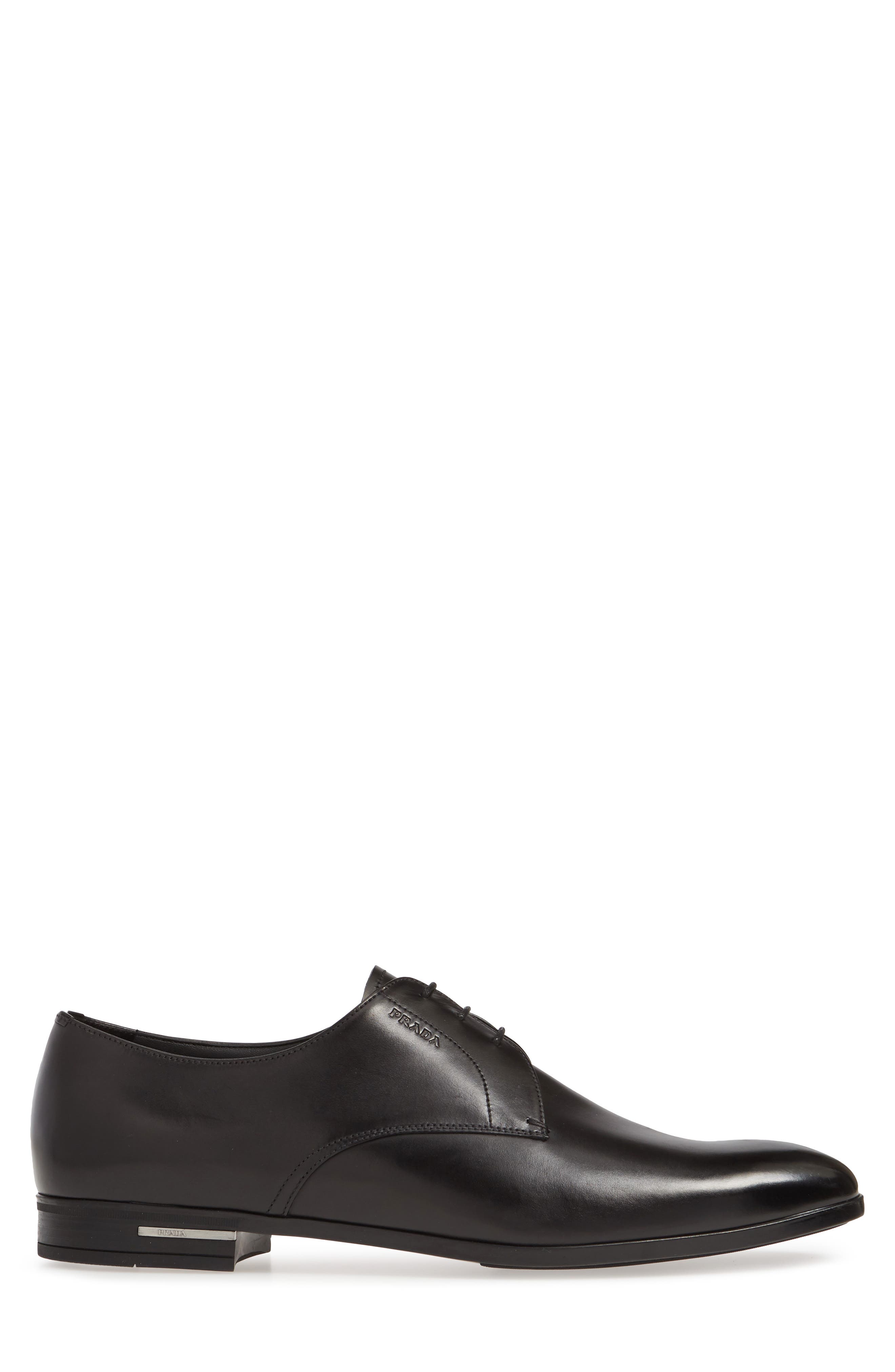 Prada Spazzalato Plain Toe Oxford Derby, Alternate, color, 