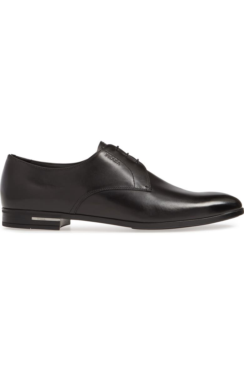 Prada Spazzalato Plain Toe Oxford Derby, Alternate, color,