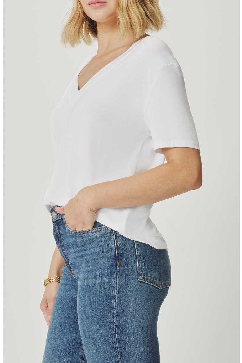 Kacey V-Neck Short Sleeve T-Shirt, Alternate, color, WHITE