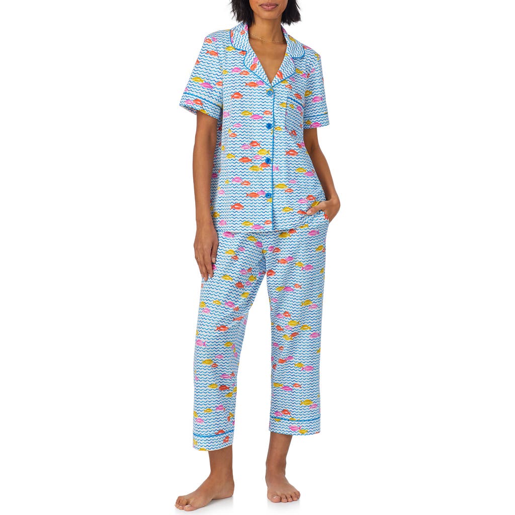 Bedhead Pajamas Print Crop Stretch Jersey Pajamas In Marina Grande