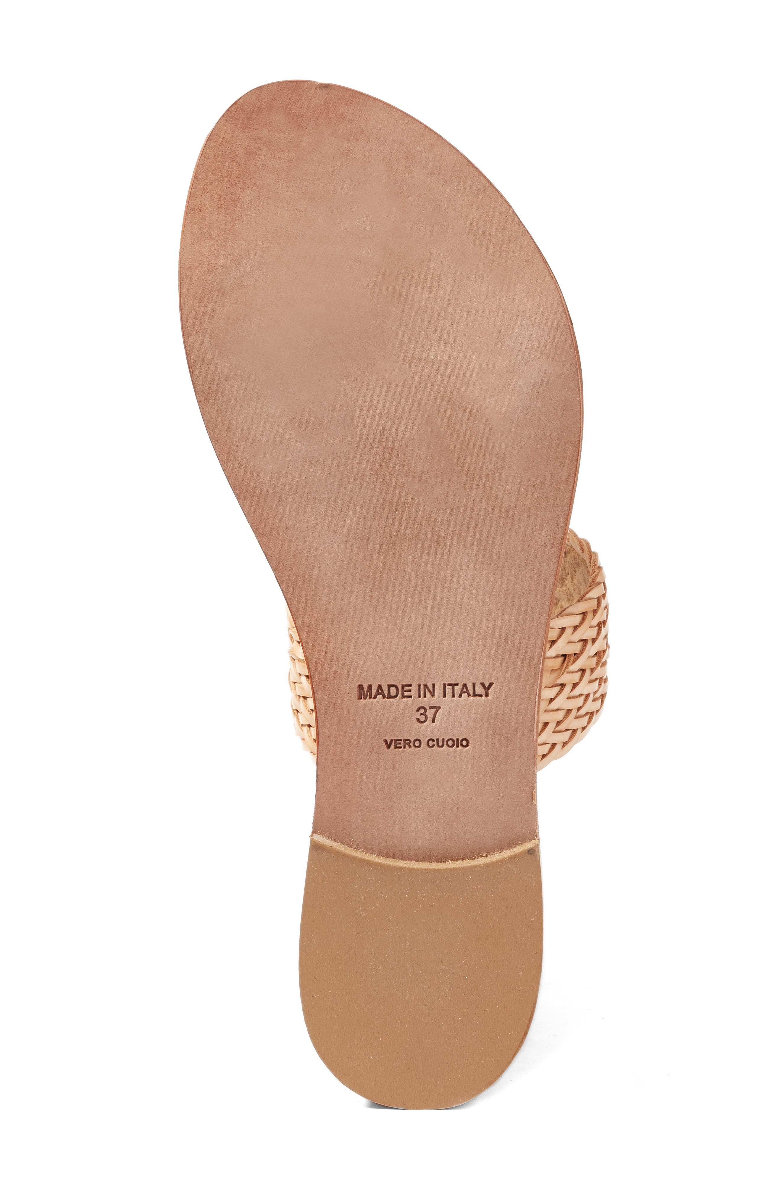 a la Plage 'Sable' Leather Slip-On Sandal, Alternate, color, NATURAL