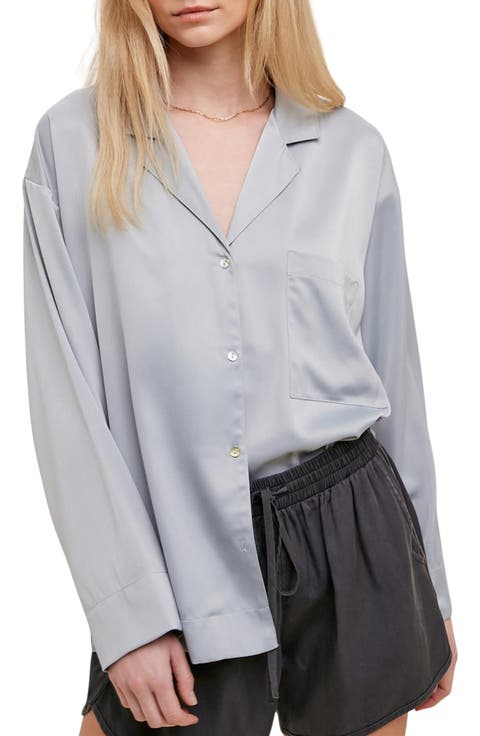 Satin Button Up Shirt