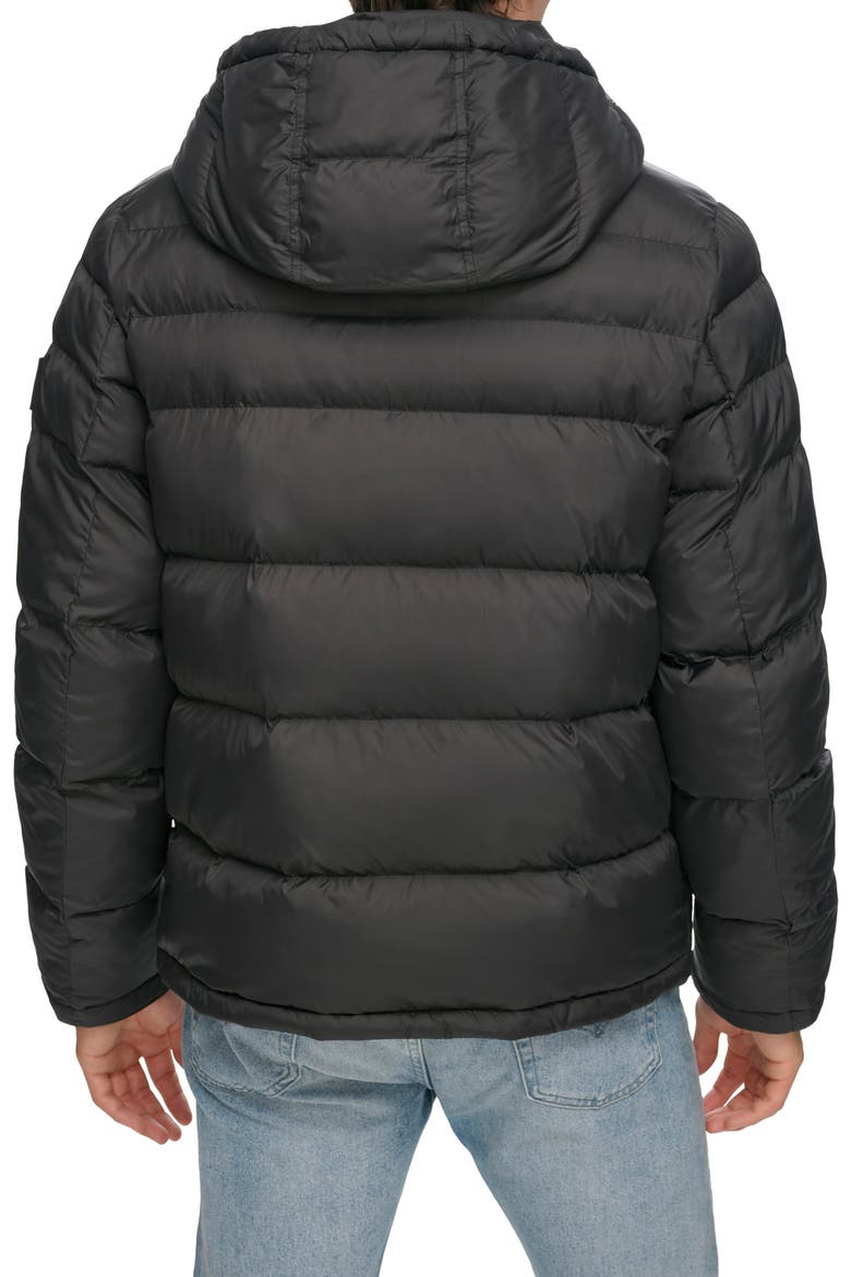 Hooded Puffer Jacket, Alternate, color, BLACK