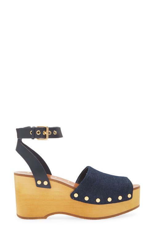 MADEWELL MADEWELL THE ANOUK DENIM PLATFORM CLOG SANDAL 