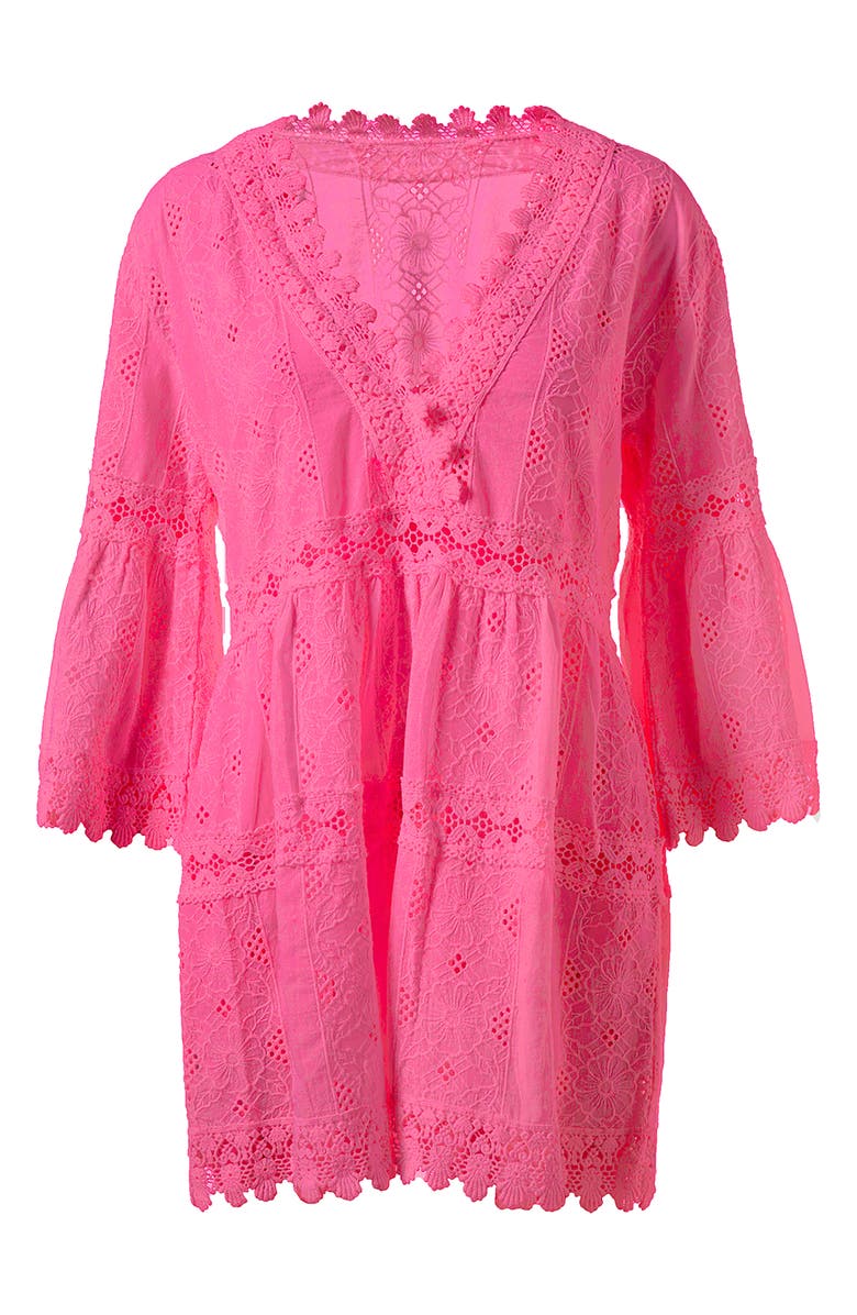 Melissa Odabash Victoria Cover-Up Dress, Alternate, color, Hot Pink
