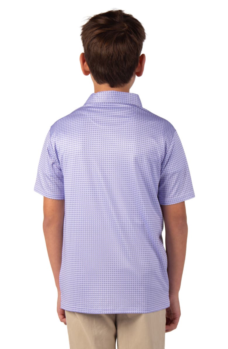 TailorByrd Kids' Floral Compass Performance Polo, Alternate, color, Peri Blue