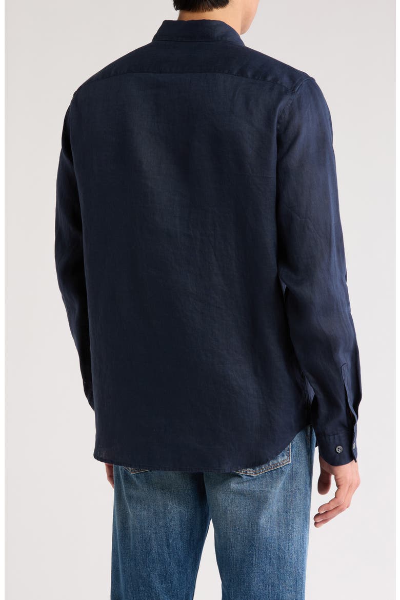 Irving Linen Button-Up Shirt, Alternate, color, BALTIC