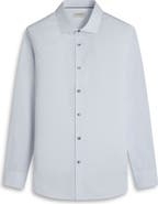 Bugatchi Axel Shaped Fit Diamond Jacquard Stretch Button-Up Shirt