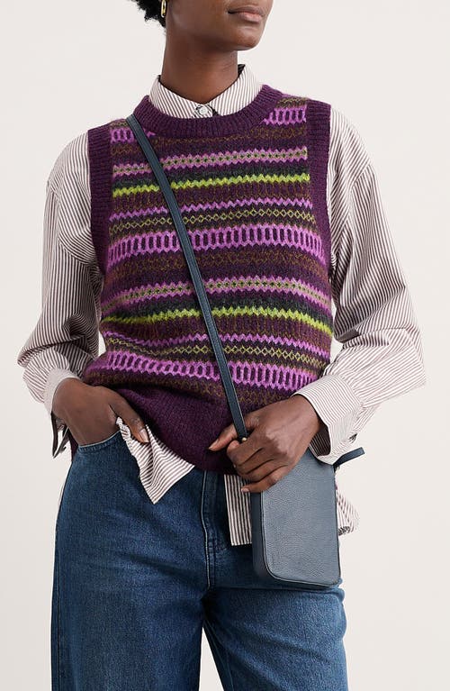 Seasalt Cornwall Annik Fair Isle Wool & Mohair Blend Sweater Vest In Multi