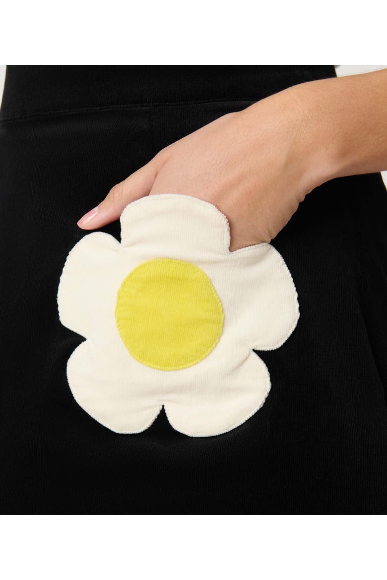 Flounce Mini Skirt, Alternate, color, Black W/ Daisy Pocket