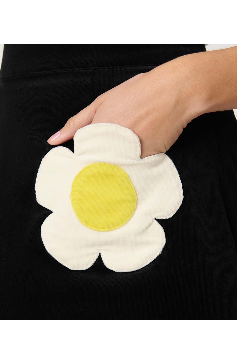 Smak Parlour Flounce Mini Skirt, Alternate, color, Black W/ Daisy Pocket