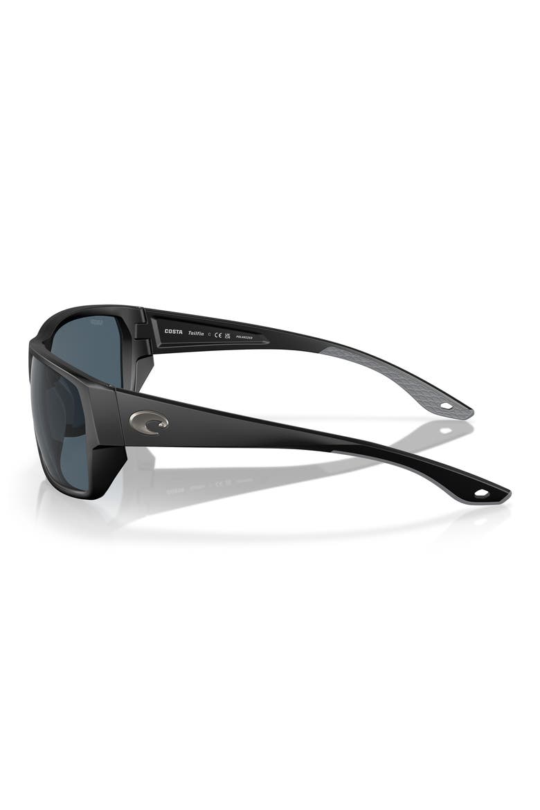 Tailfin 57mm Polarized Rectangular Sunglasses, Alternate, color, GREY