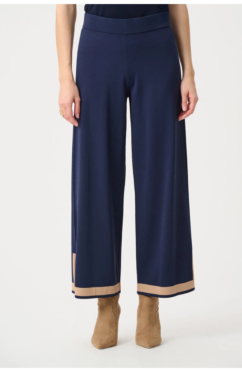 Joseph Ribkoff Sweater Knit Colour Block Culotte Pants, Main, color, Indigo/Camel