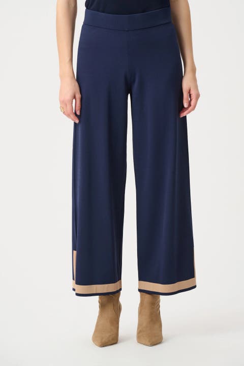 Sweater Knit Colour Block Culotte Pants