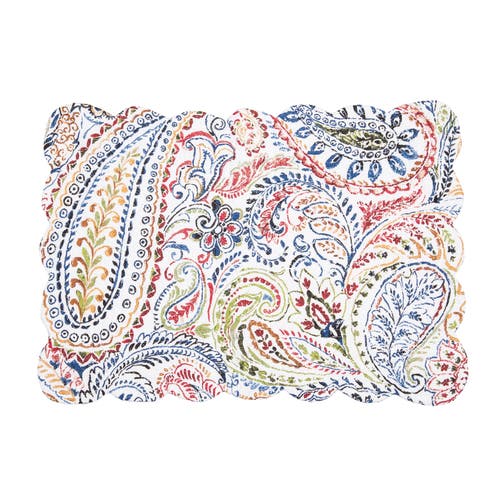 C & F Home C&f Home Payton Paisley Placemats Set Of 6, 13" X 19" In Blue