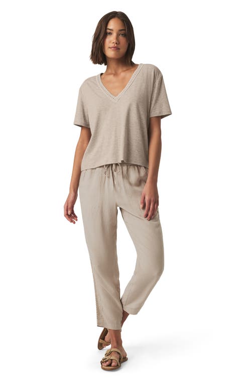 Splendid Angie Straight Leg Linen Blend Drawstring Pants In Neutral