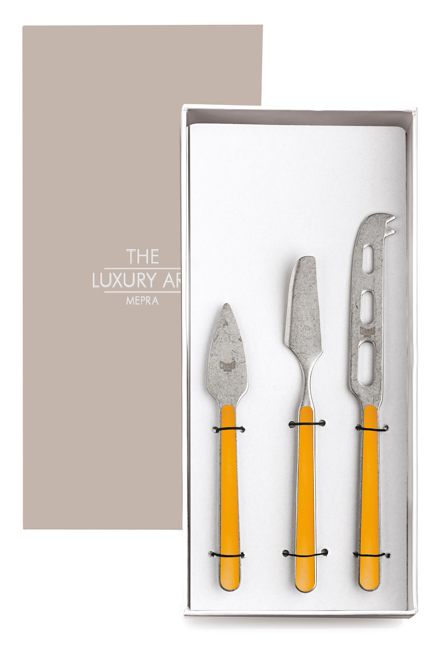 Mepra Fantasia Pewter Cheese Knives In Pink