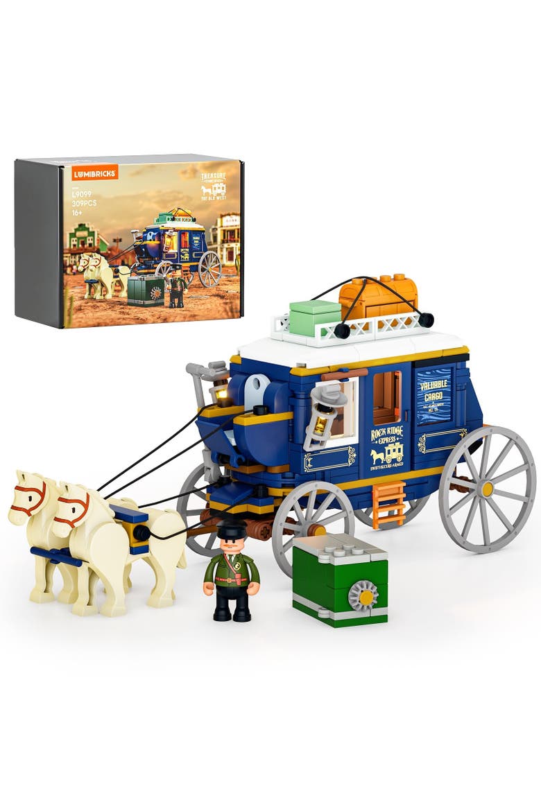 Western Treasure Stagecoach Lighting Building Set Model OW307S, Main, color, Multicolor
