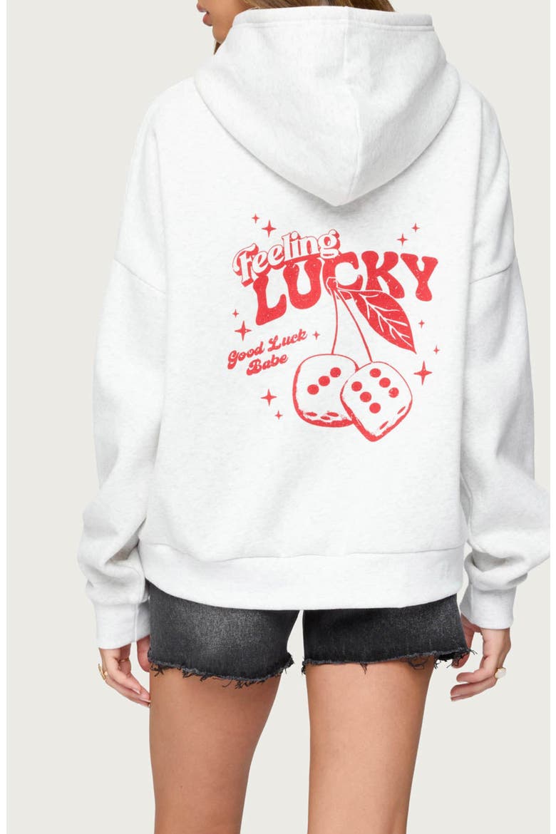 Feeling Lucky Oversize Hoodie, Alternate, color, GRAY-MELANGE