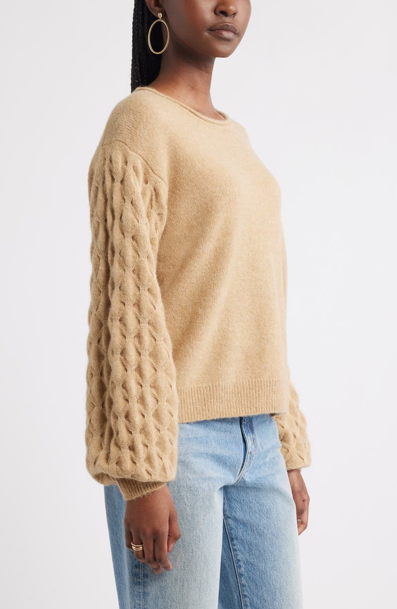 Treasure & Bond Honeycomb Sleeve Sweater, Alternate, color, 
