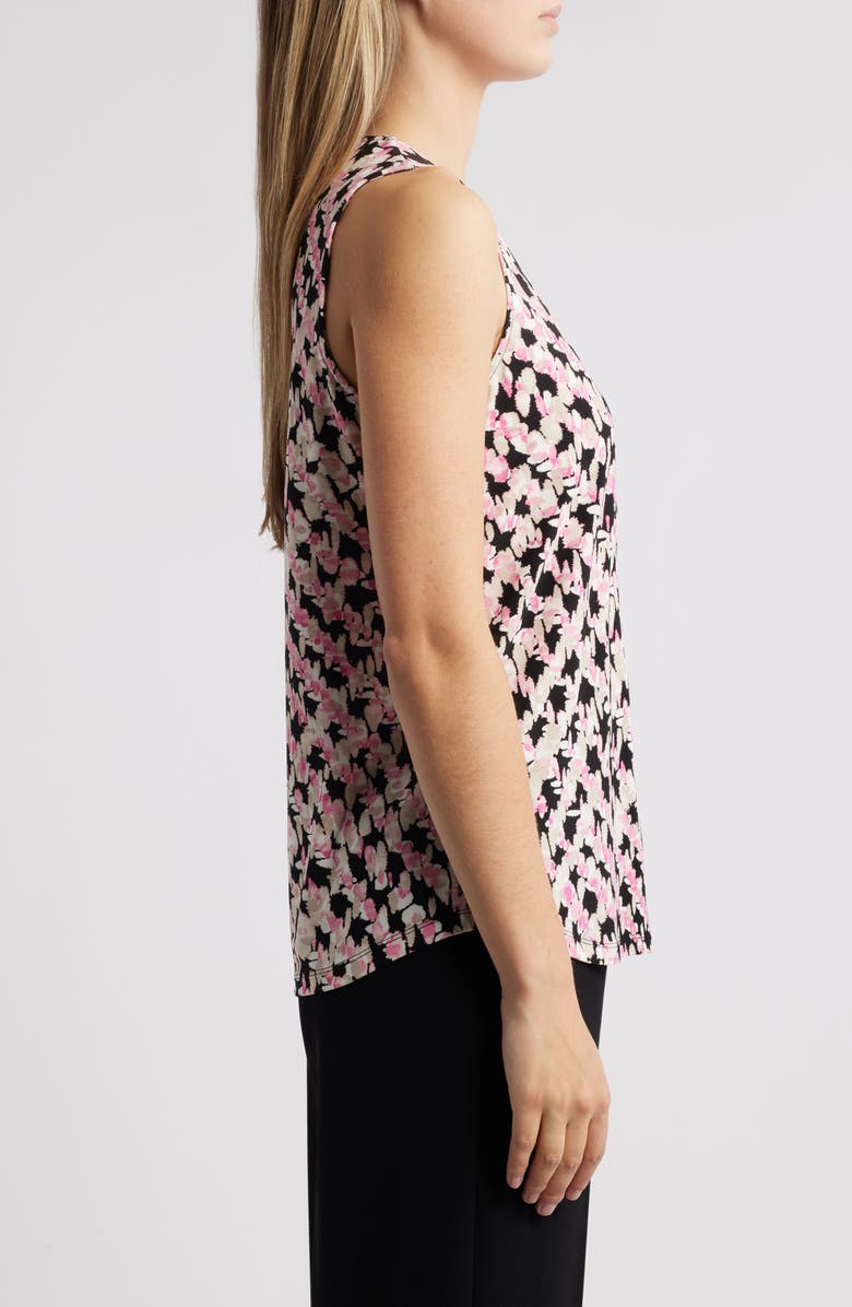 Anne Klein Abstract Print Pleat Neck Shell, Alternate, color, 