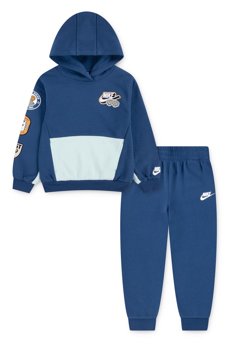 Kids' Fleece Hoodie & Joggers Set, Main, color, U48BLUE FO