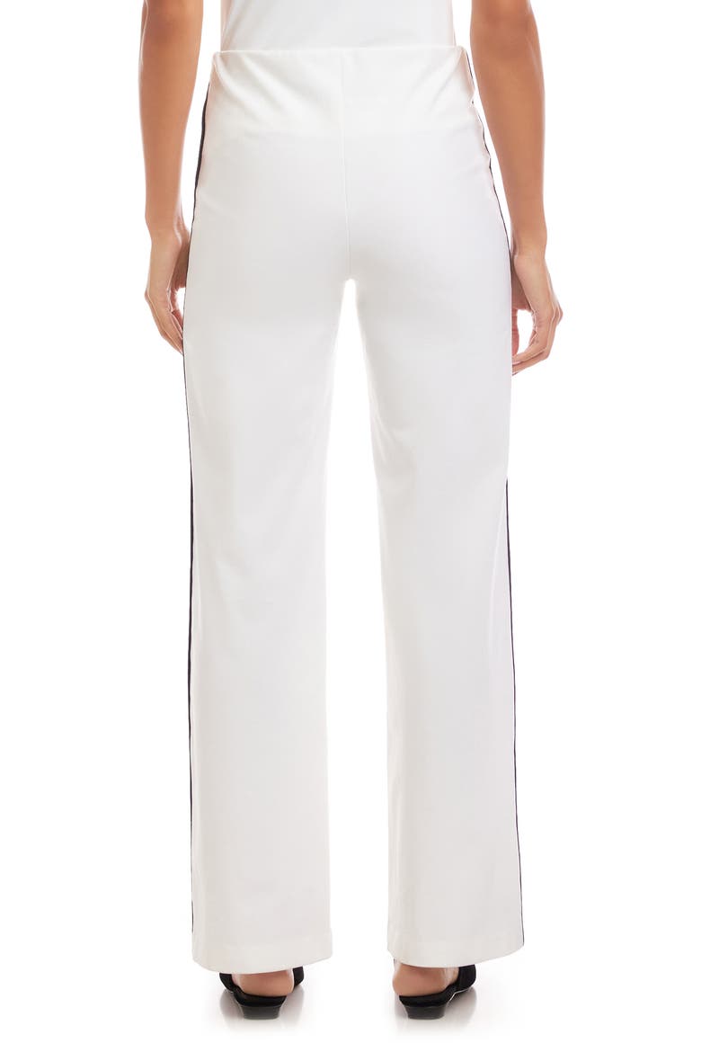 Contrast Piped Wide Leg Pants, Alternate, color, OFF WHITE