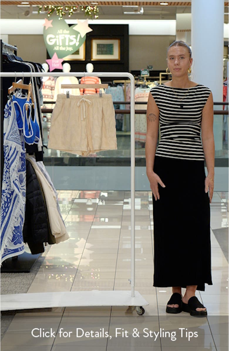 Laura Waves Jacquard Cotton Terry Cover-Up Shorts, sales video thumbnail