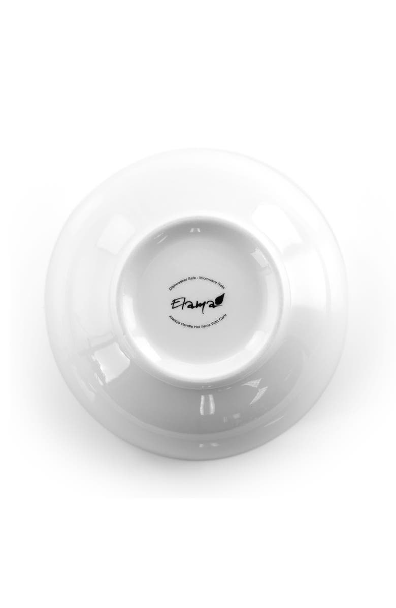 Elama Luna 18 Piece Porcelain Dinnerware Set, Alternate, color, White