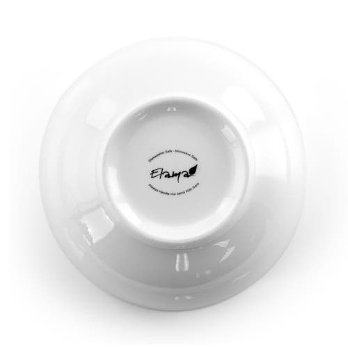 Elama Luna 18 Piece Porcelain Dinnerware Set In White