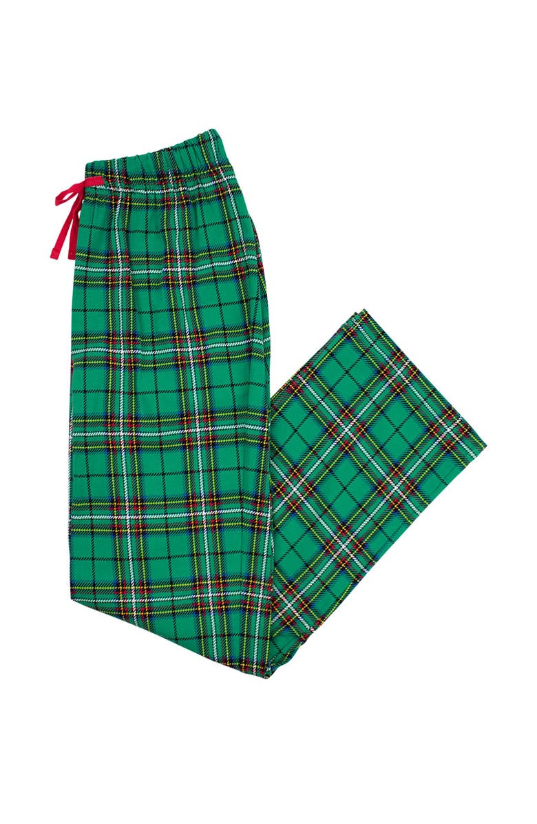 RuffleButts Modal Blend Gender Inclusive Adult Pajama Pants, Main, color, Green Nicholas Plaid