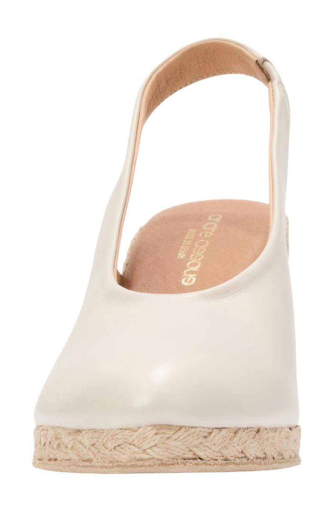 André Assous Pamala Slingback Espadrille Platform Wedge Pump, Alternate, color, Vanilla Leather