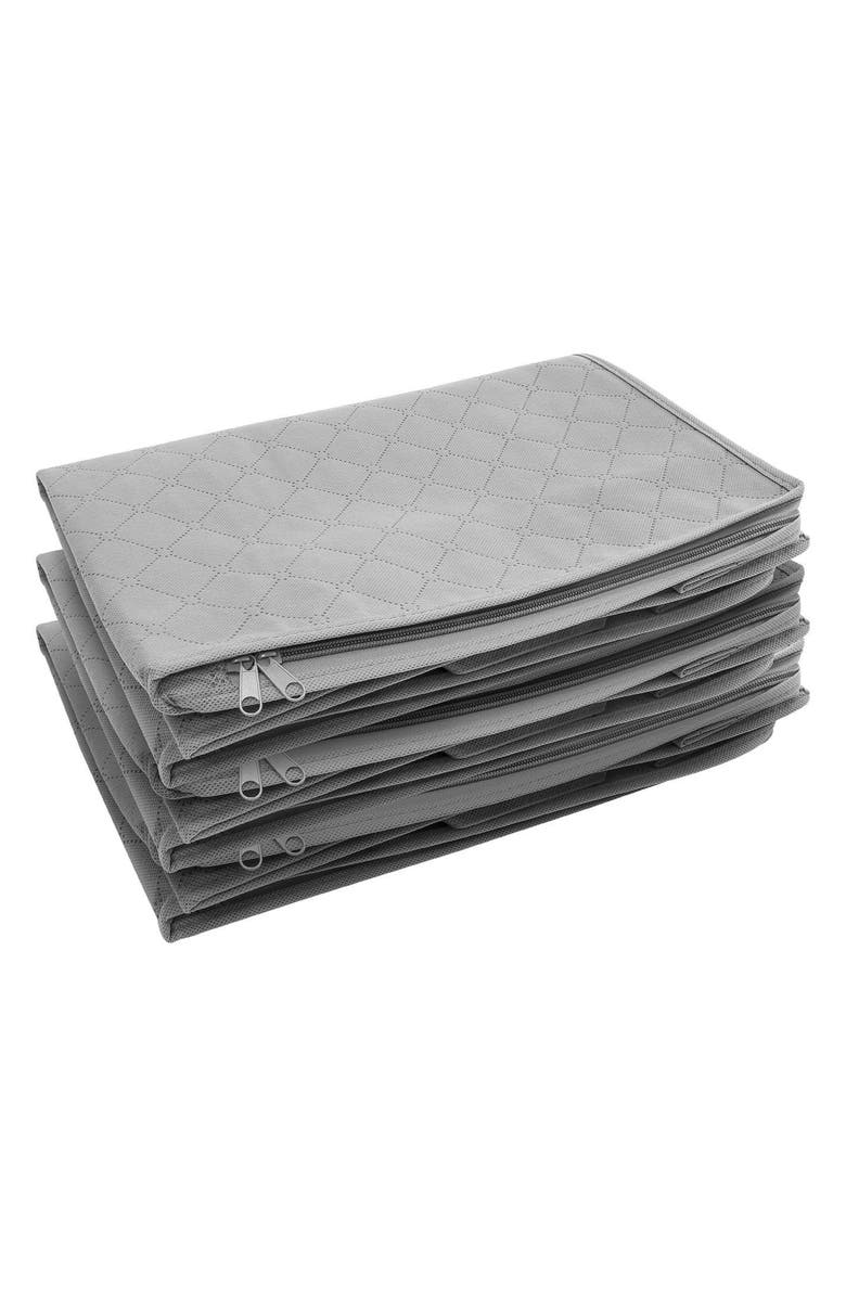 SORBUS Foldable Fabric Storage Organizer Bag - Set of 3 - Grey, Alternate, color, 