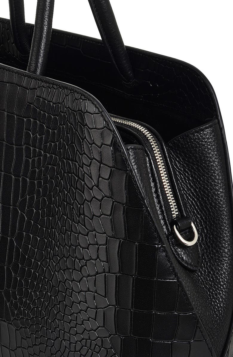 Radley Liverpool Street Croc Embossed Crossbody Bag, Alternate, color, Black