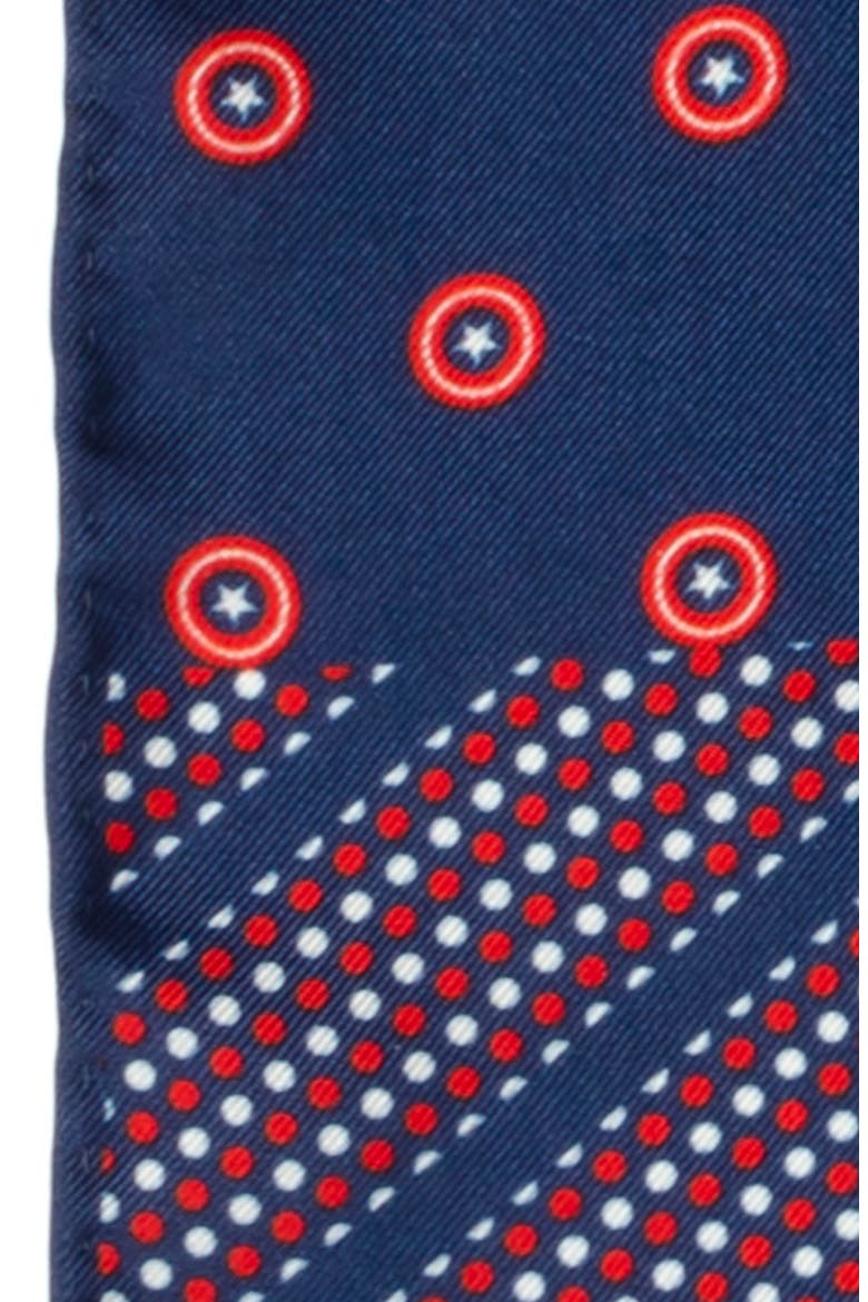 Marvel™ Captain America Silk Pocket Square, Alternate, color, NAVY