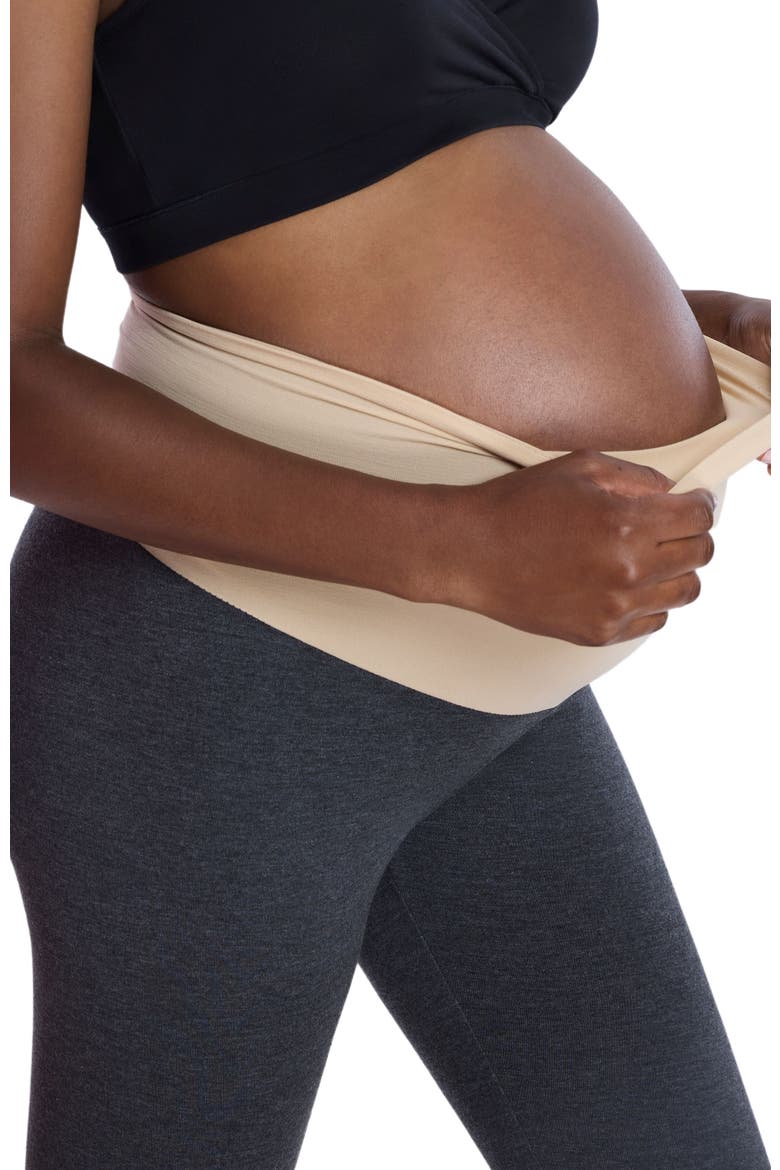 Essential Stretch Secret Fit Over the Belly Maternity Tights, Alternate, color, Heather Grey