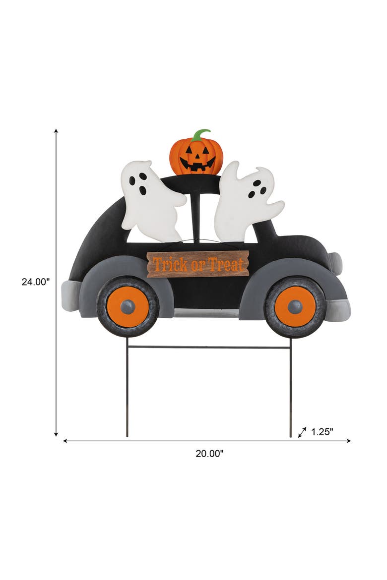 24"H Halloween Metal Ghost Car Yard Stake, Alternate, color, Black