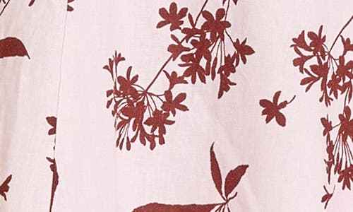 Shop Wayf Cara Cap Sleeve Linen Blend Minidress In Baby Pink Floret