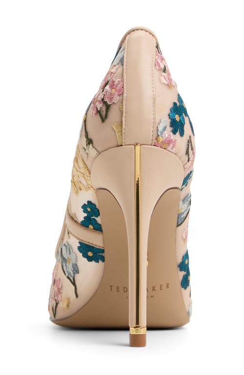 Ted Baker London Cara Icon Pointed Toe Pump In Beige Floral