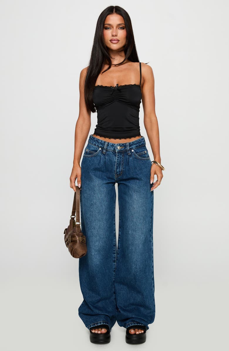 Princess Polly One More Chance Ruched Camisole, Alternate, color, Black