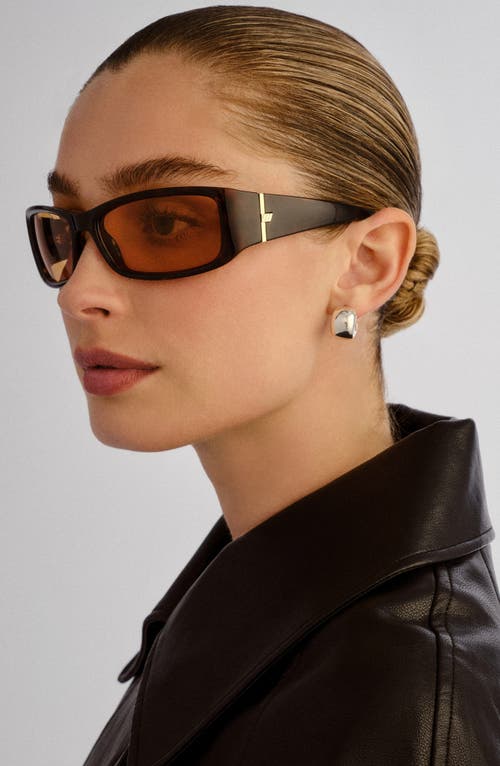 Le Specs Du Jour 60mm Rectangular Sunglasses In Brown