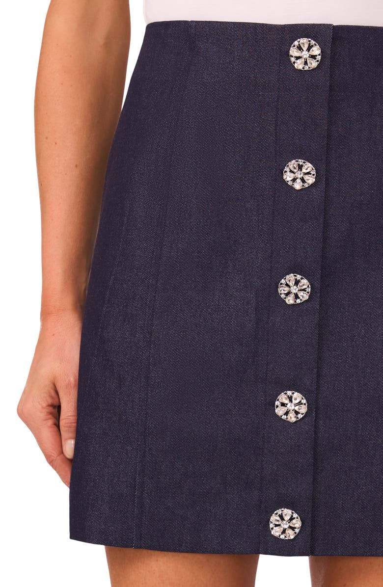CeCe Denim Miniskirt, Alternate, color, Classic Navy