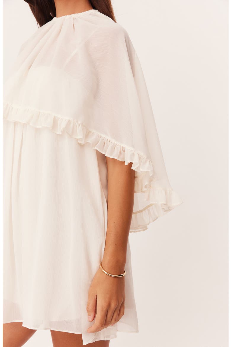 Laurie Cape Minidress, Alternate, color, OFF WHITE