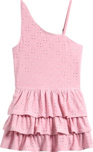 abercrombie kids Kids' Active Eyelet One Shoulder Minidress with Built-In Shorts
