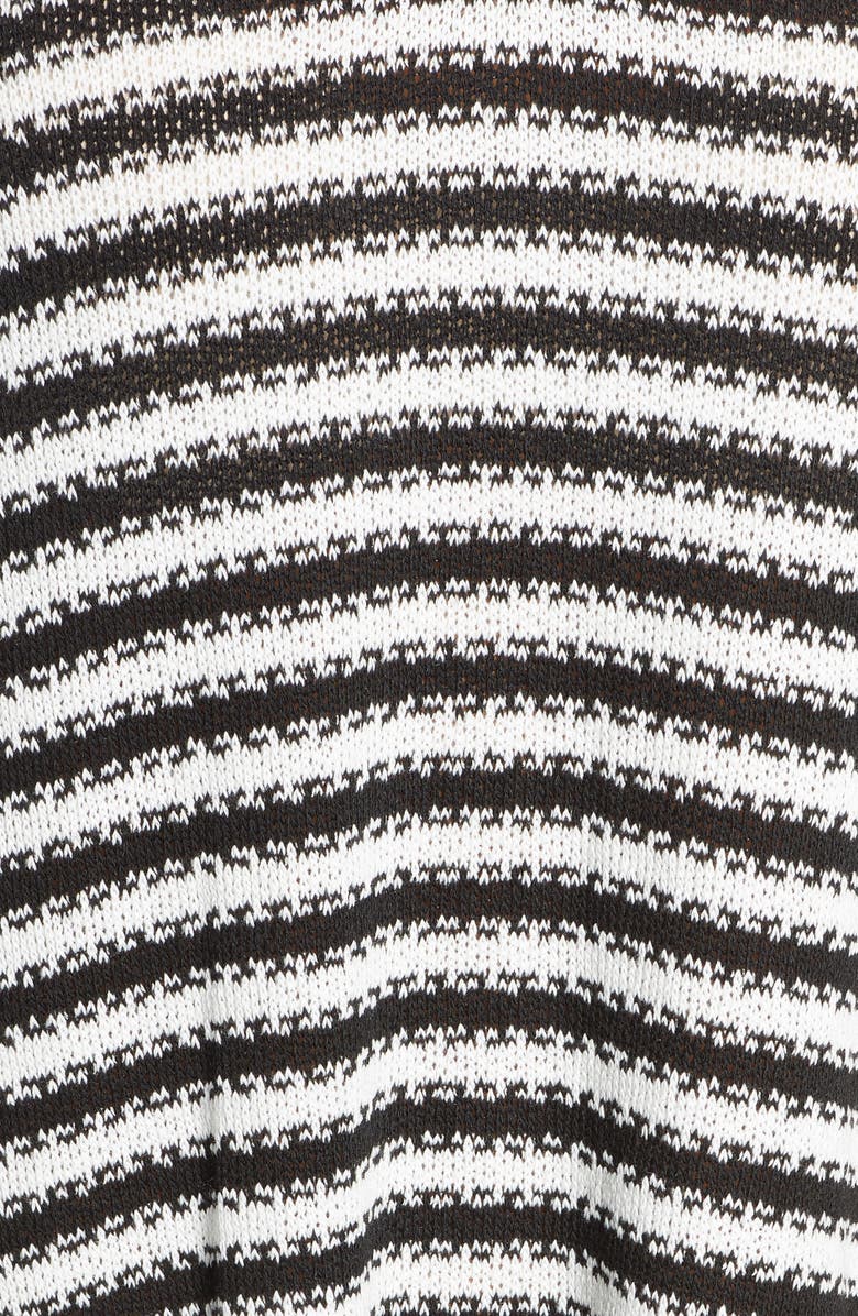 La Blanca Slouchy Hooded Sweater Cover-Up Tunic, Alternate, color, Black/ White