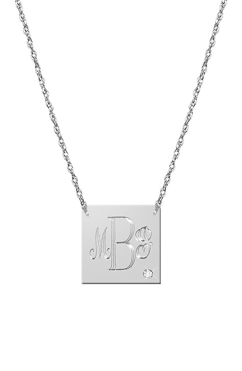 Jane Basch Designs Diamond & Personalized Monogram Pendant Necklace, Alternate, color, 